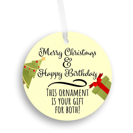 Merry Christmas & Happy Birthday Ornament