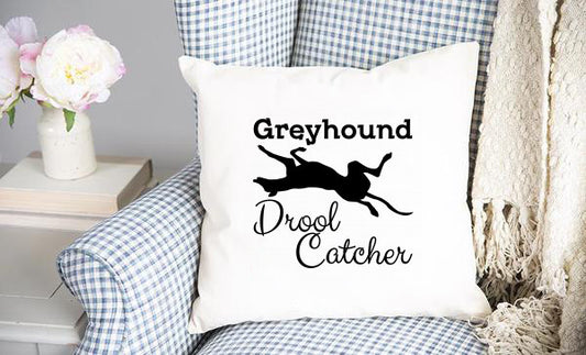 Greyhound Drool Catcher Throw Pillow Cover