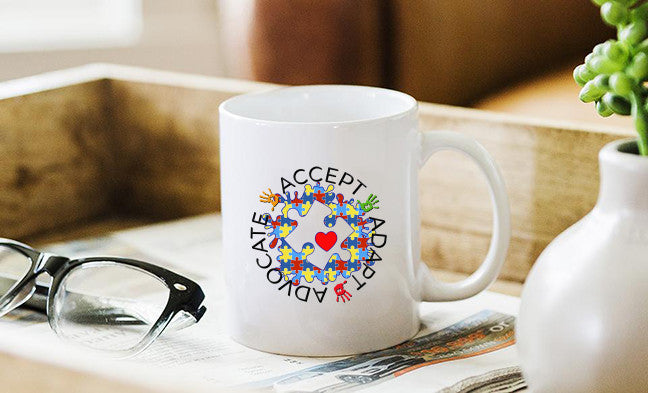 Accept, Adapt, Advocate Autism Awareness Coffee Mug