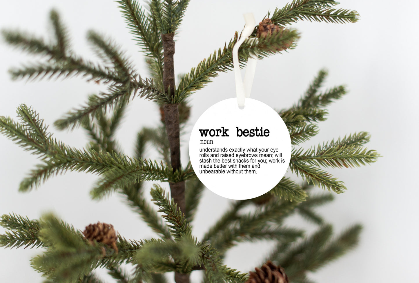 Work Bestie | Coworker Christmas Ornament |  Holiday Gift | Christmas Ornament for Coworkers | Stocking Stuffer | Secret Santa | Work BFF
