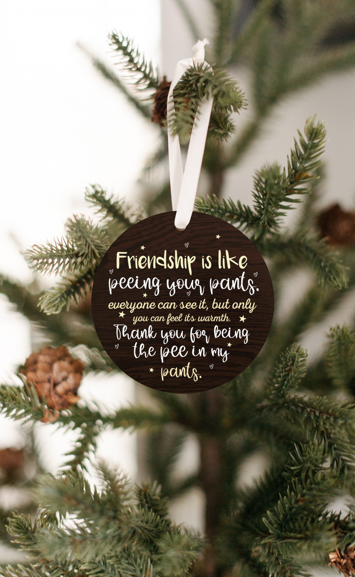 Friendship is like peeing your pants Ornament