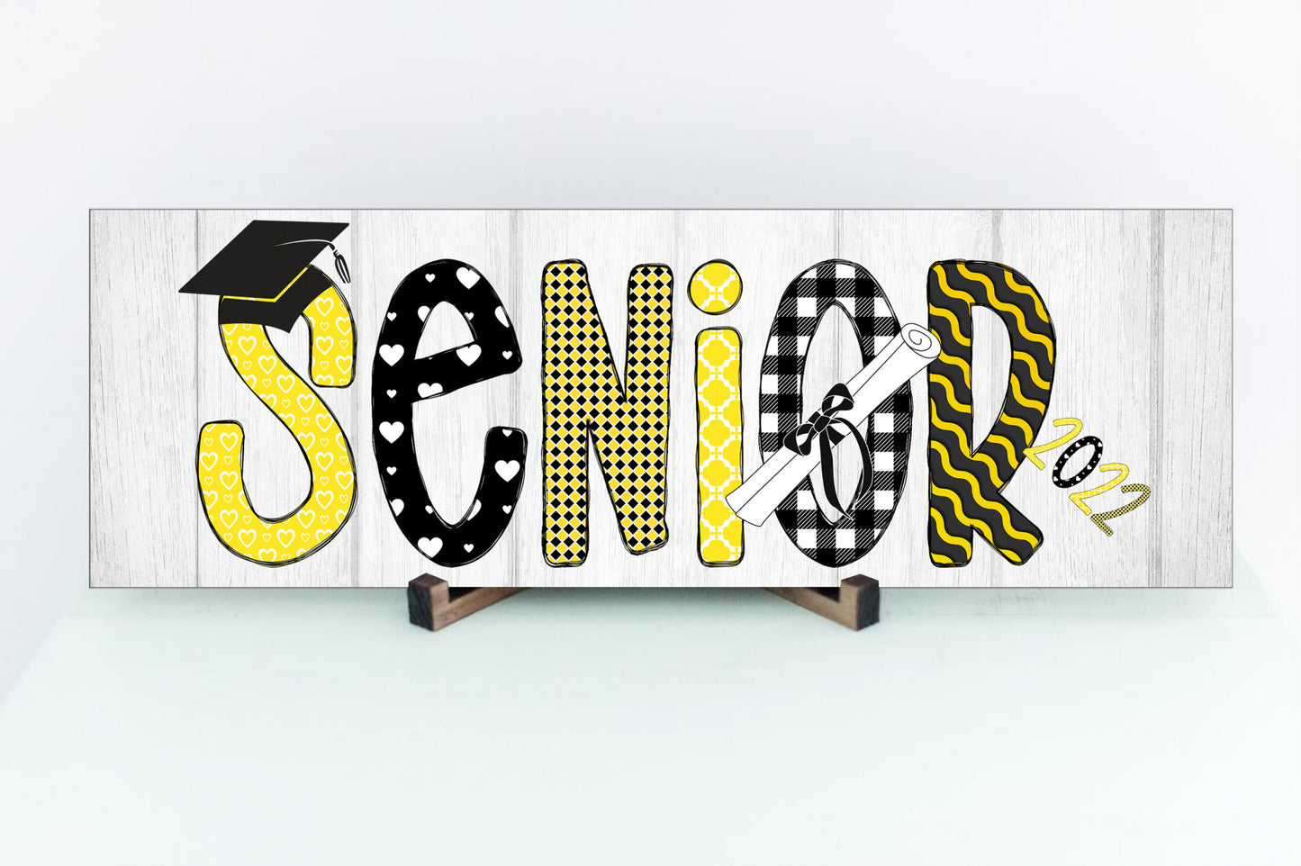 Black & Yellow Senior 2022 Sign, Graduation Gift, Gift for Grad