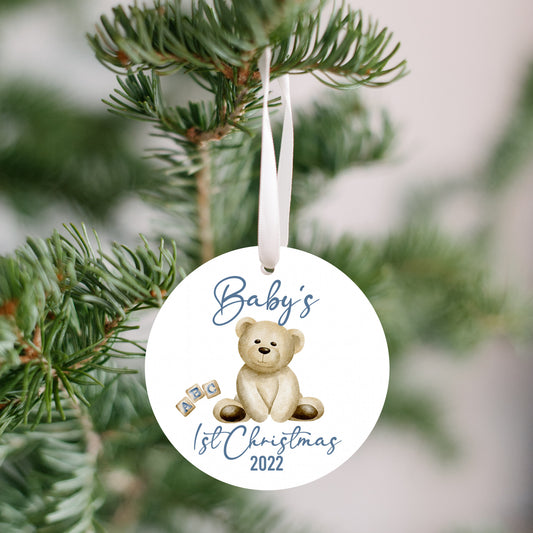 Teddy Bear Baby's First Christmas 2022 Ornament