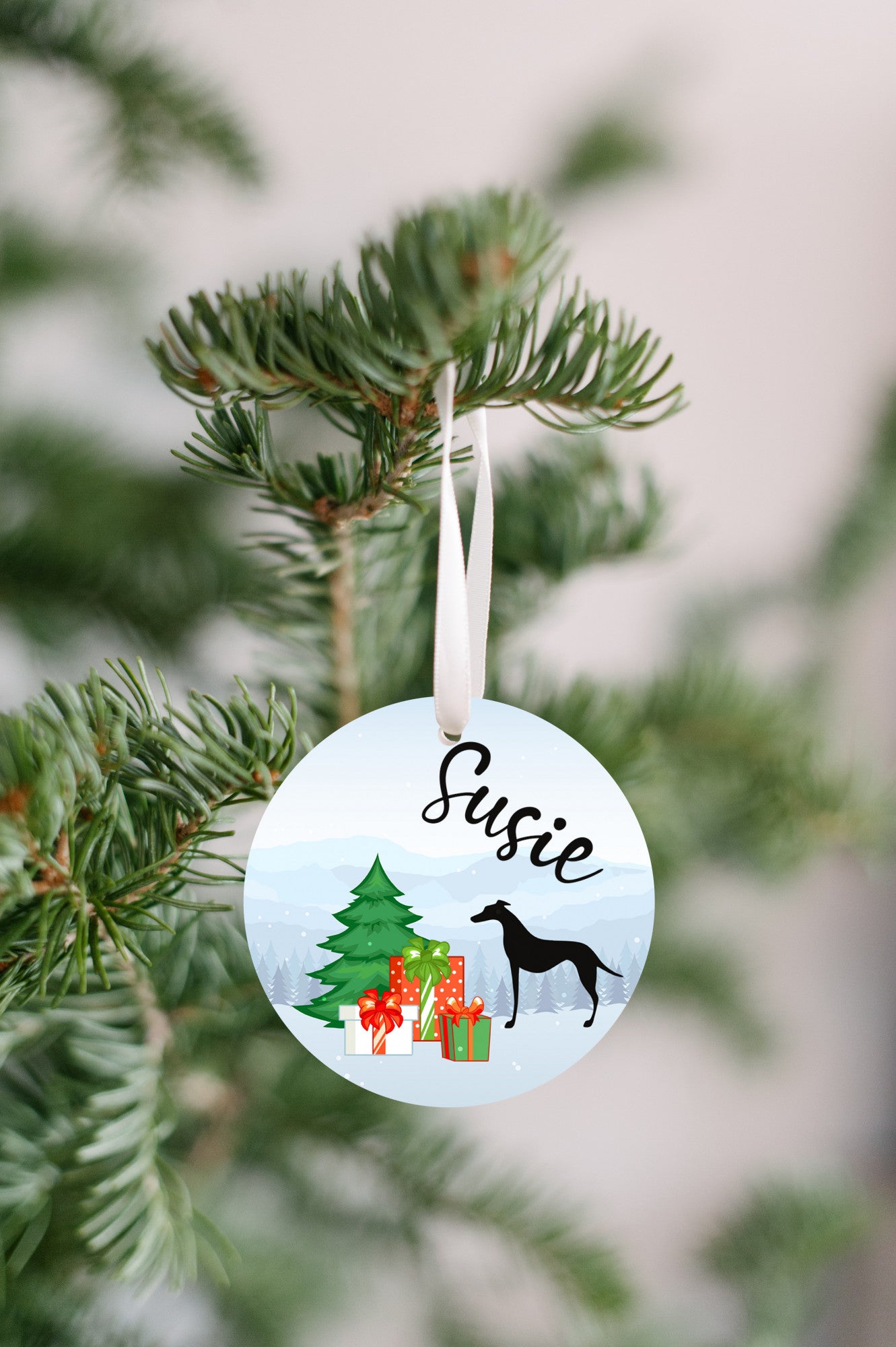 Personalized Greyhound Ornament