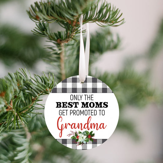 Plaid Best Moms Ornament