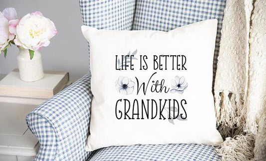 Life Is Better With Grandkids Throw  Pillow Cover