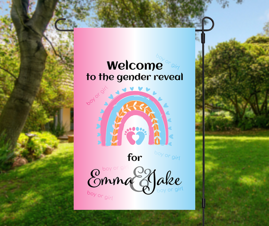 Baby Gender Reveal Garden Flag