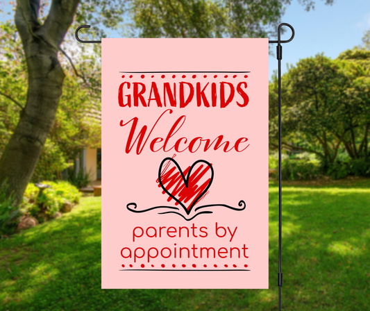 Grandkids Welcome Garden Flag
