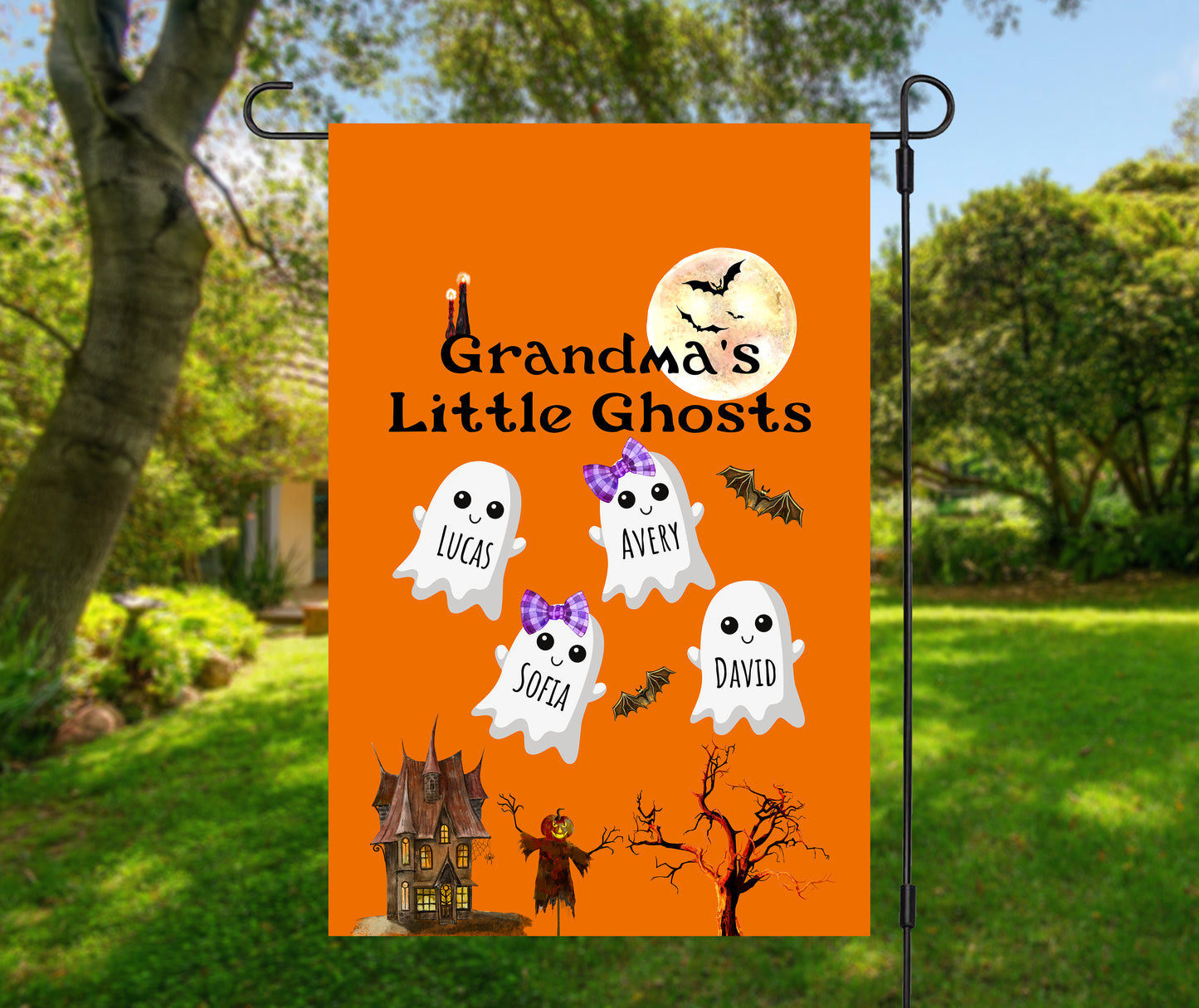 Grandma's Little Ghosts Garden Flag
