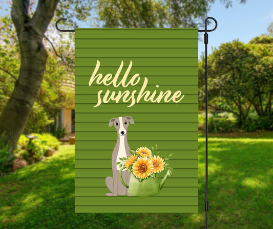 Greyhound Hello Sunshine Garden Flag