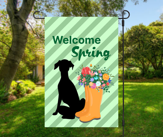 Greyhound Spring Garden Flag