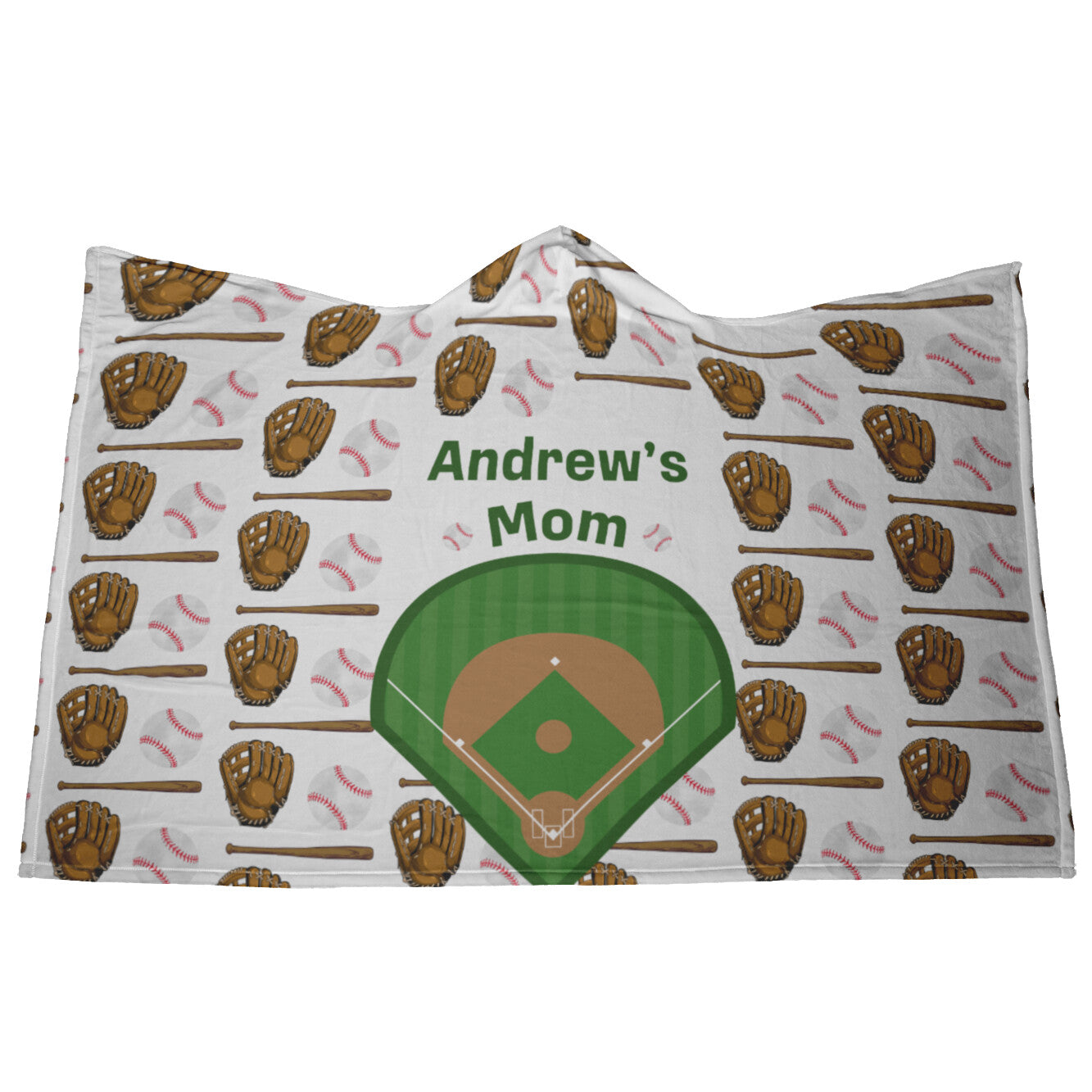 Hooded Baseball Graphic Hooded Blanket