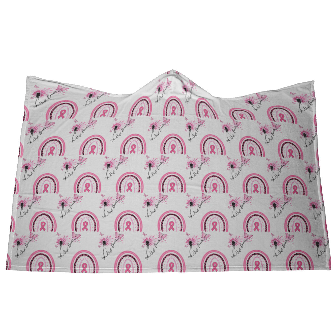 Hooded Breast Cancer Awareness Blanket