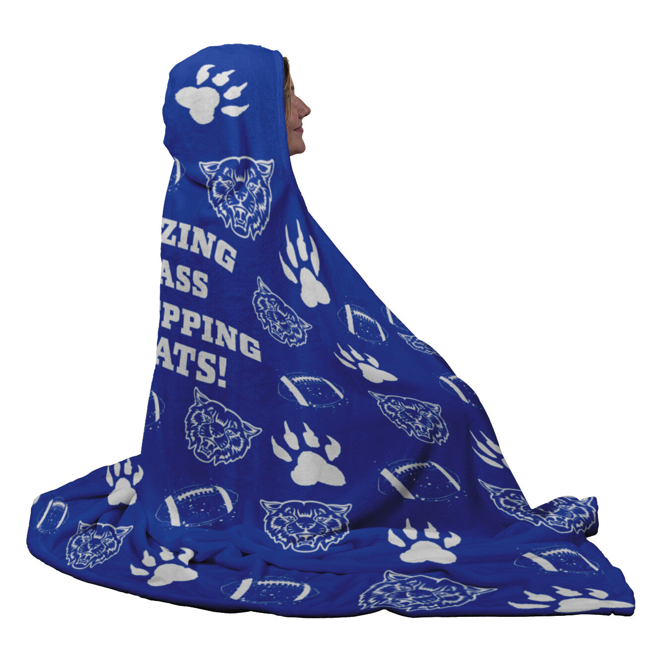 Hooded Wildcats Football Blanket