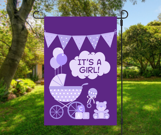 Purple Baby Carriage Garden Flag