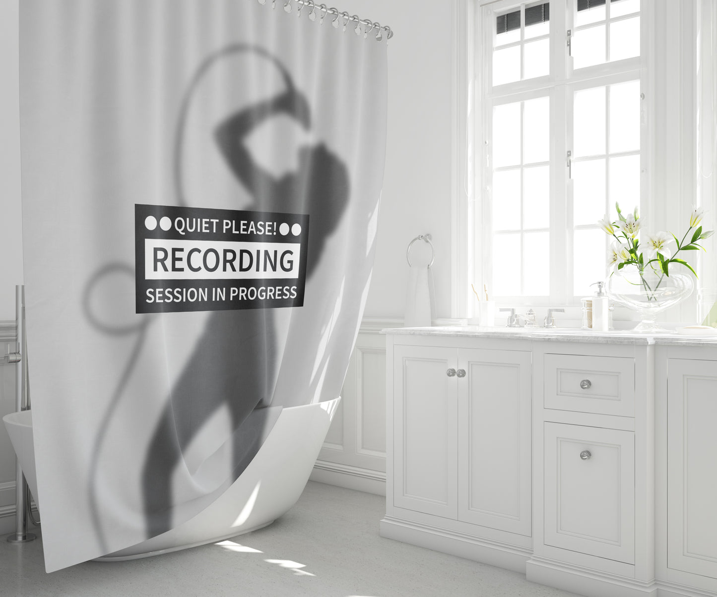 Recording In Progress Female Shower Curtain