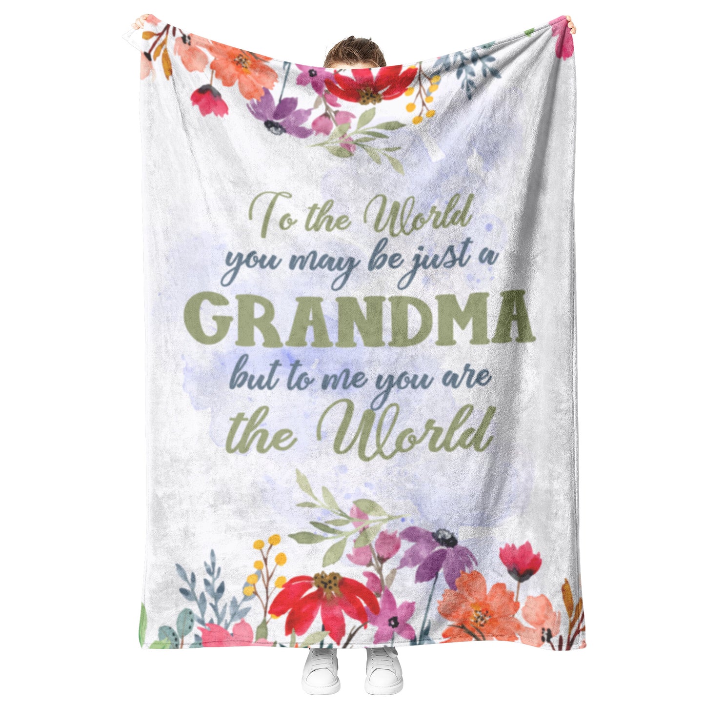 To The World You May Be Just A Grandma Fleece Blanket