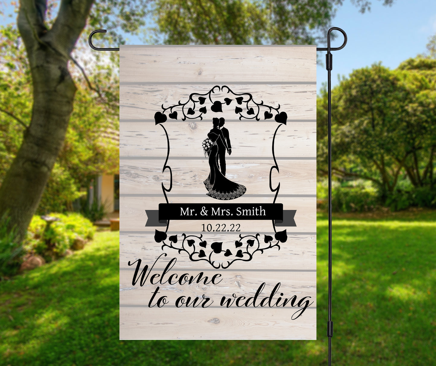 Welcome To Our Wedding Garden Flag