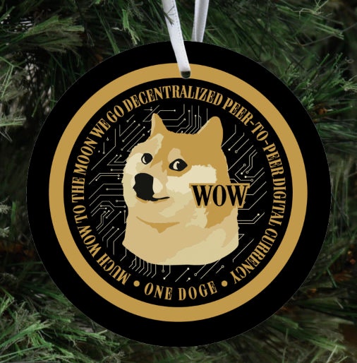 Investing Ornament | Dogecoin | Bitcoin | Ethereum | Ceramic Crypto | Christmas Tree Ornament | Shiba Inu | Stocking Stuffer | Wine Tag