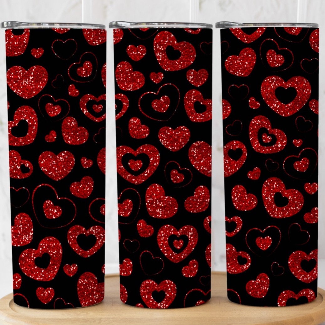 Red Heart Tumbler, Valentine Tumbler, Valentine's Gift, Love Tumbler, Love Cup, Best Valentine Gift, Valentine for Her, Heart Cup, Tumbler