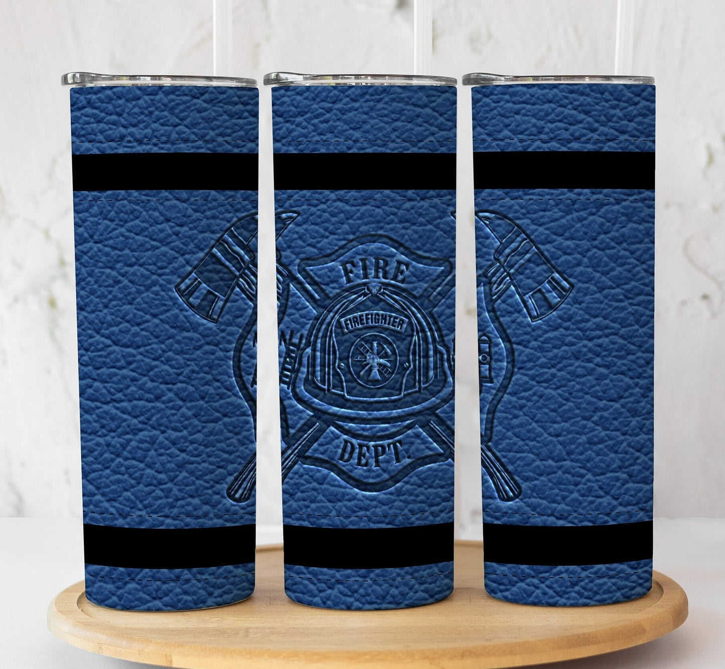 Blue Fire Dept. Tumbler, Personalized Firefighter Tumbler, Firefighter Gift, Firefighter Graduation Gift