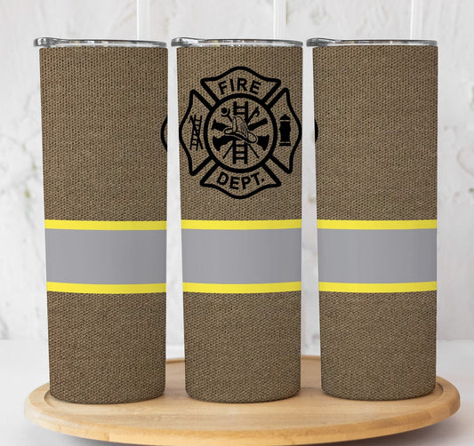 Nomex Pattern Bunker Gear Tumbler, Personalized Firefighter Tumbler, Firefighter Gift, Firefighter Graduation Gift