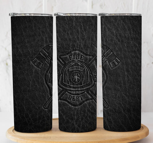 Black Fire Department Tumbler, Personalized Firefighter Tumbler, Firefighter Gift, Firefighter Graduation Gift