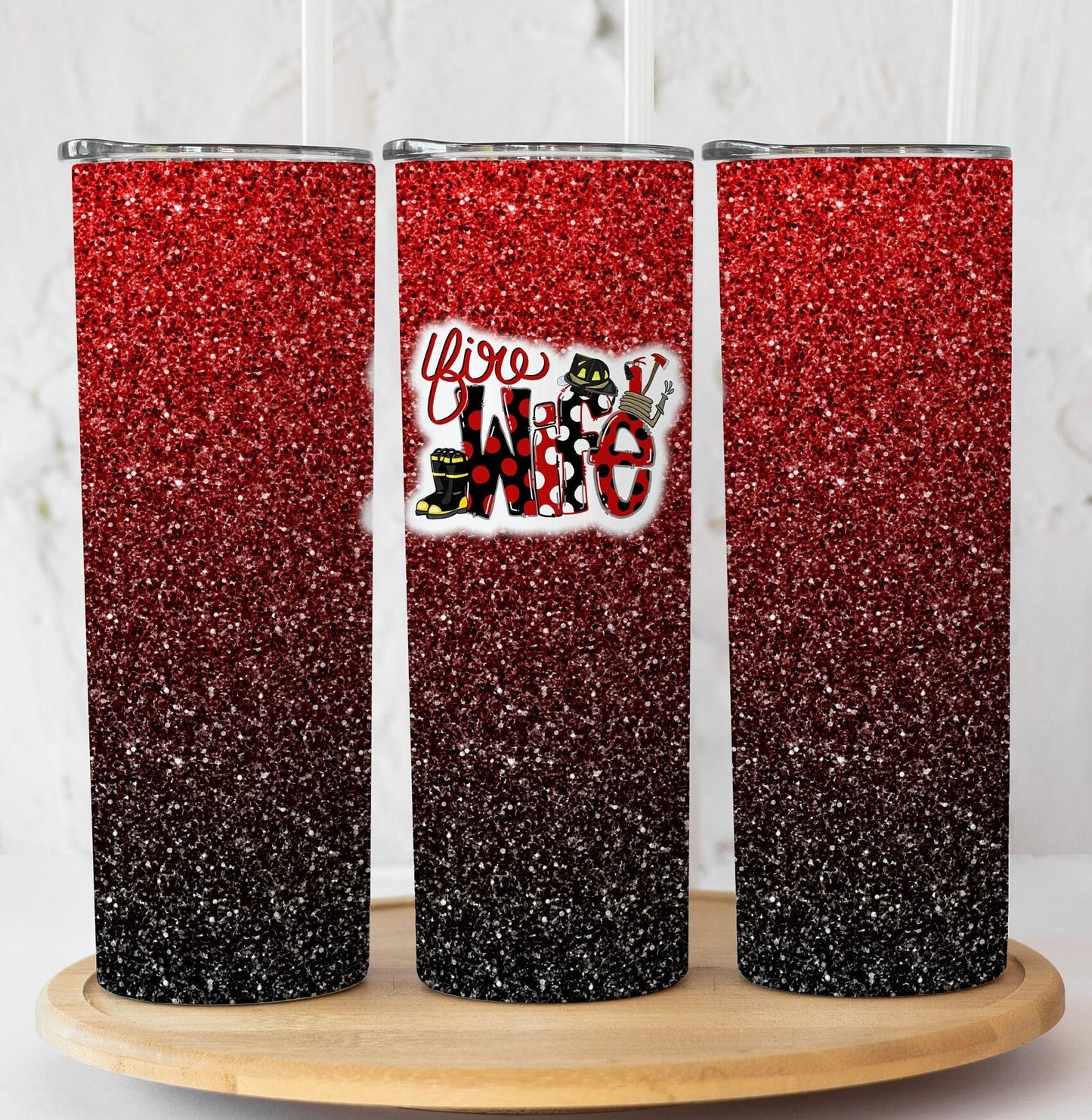 Fire Wife Tumbler, Firefighter Wife Gift, Thin Red Line Wife, Gifts for Her, Firefighter Gift, Fire Wife, Red Stripe