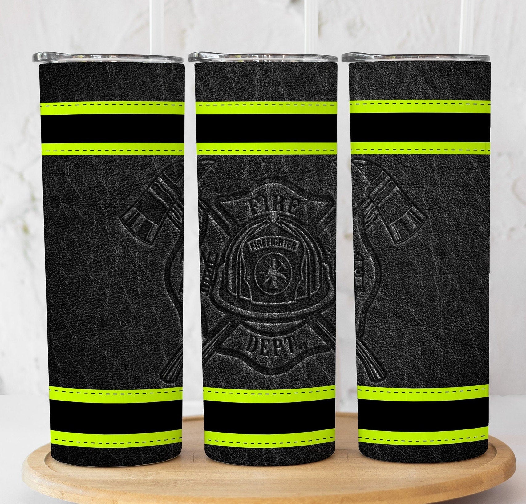 Black Fire Dept. with stripes Tumbler, Personalized Firefighter Tumbler, Firefighter Gift, Firefighter Graduation Gift