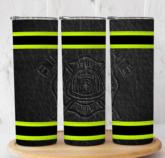Black Fire Dept. with stripes Tumbler, Personalized Firefighter Tumbler, Firefighter Gift, Firefighter Graduation Gift