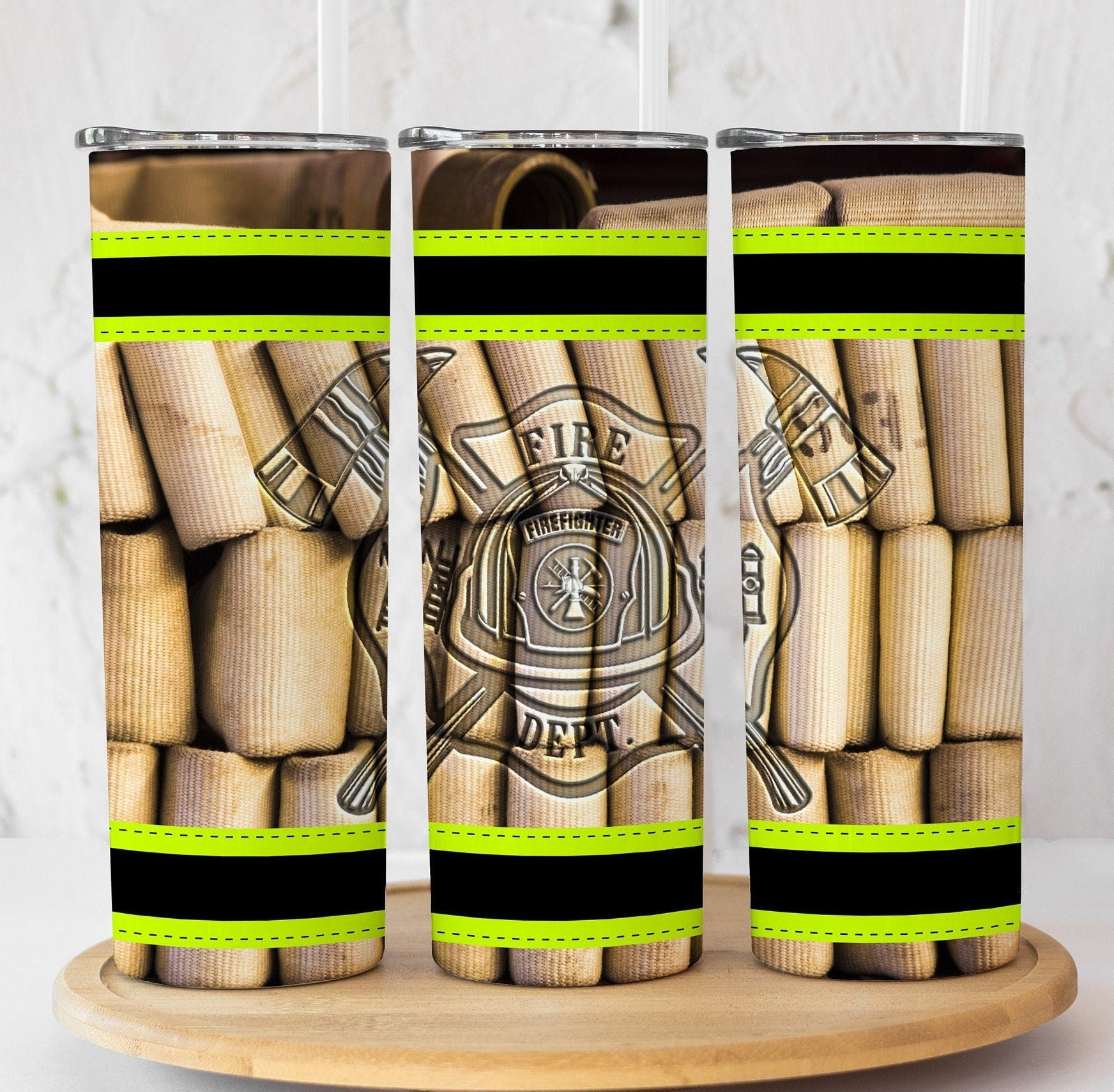 Fire Dept. Fire Hose Tumbler, Personalized Firefighter Tumbler, Firefighter Gift, Firefighter Graduation Gift