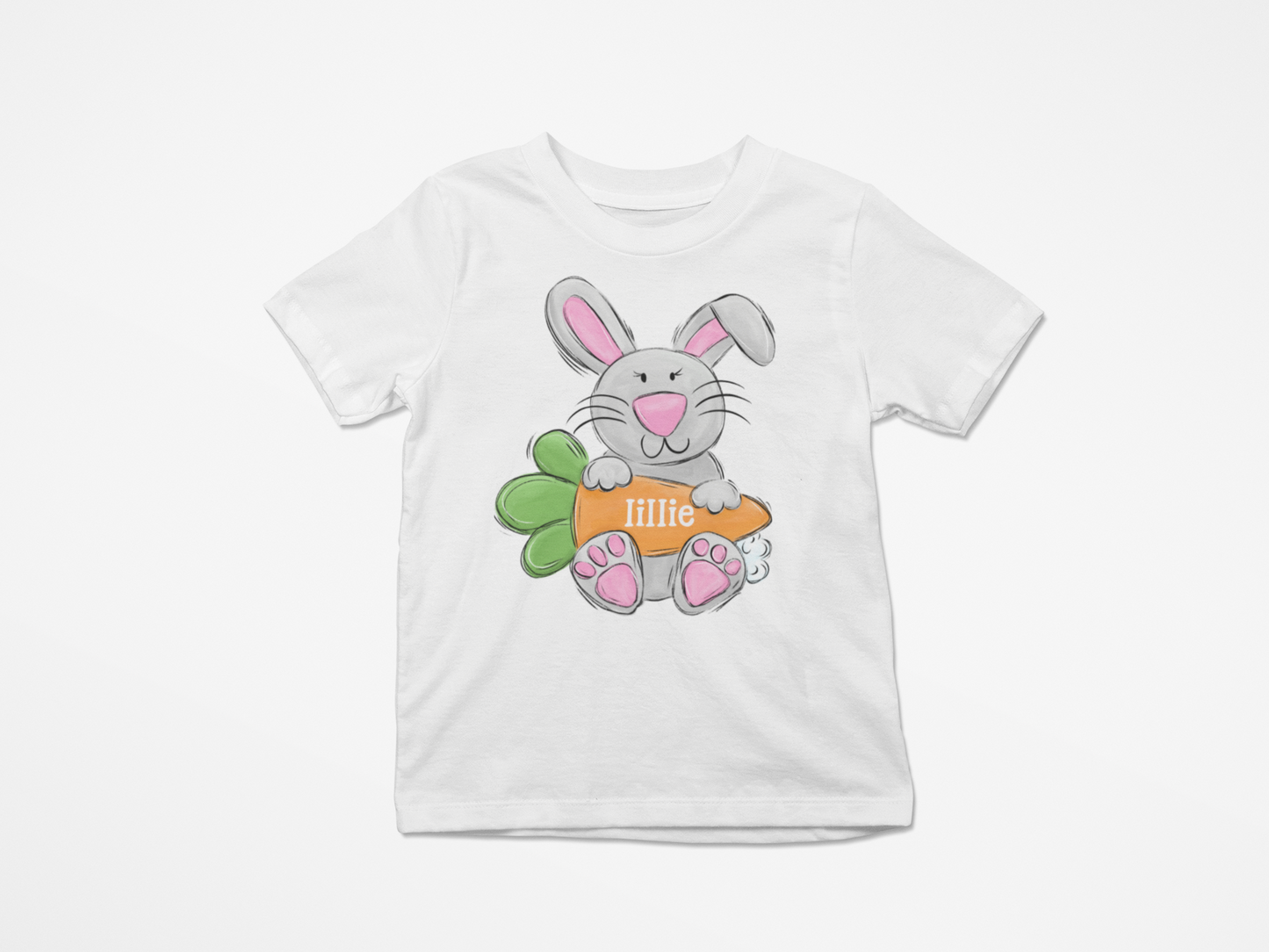 Personalized Pink  Easter Bunny Tshirt