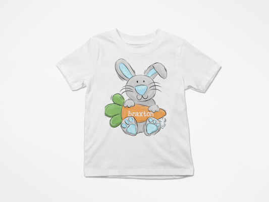 Personalized Blue  Easter Bunny Tshirt