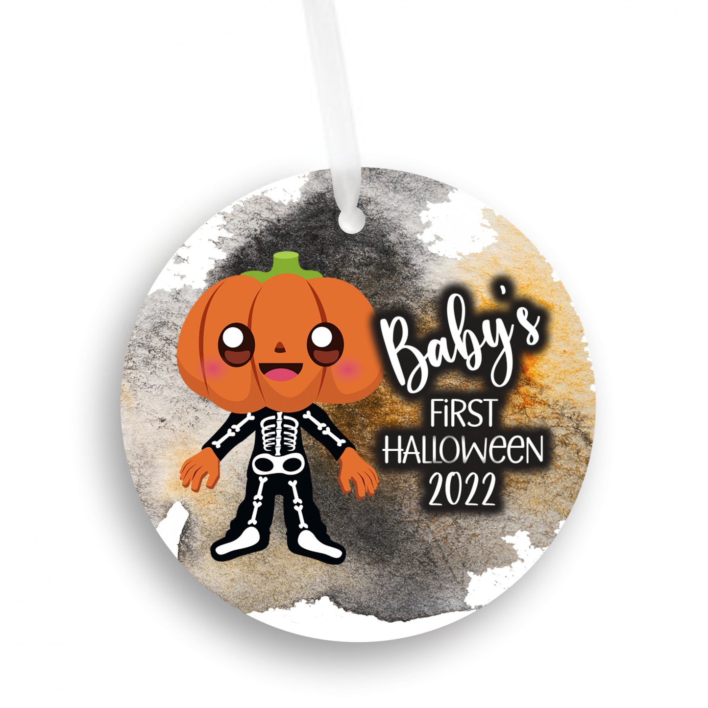 Pumpkin Skeleton Baby's First Halloween 2022 Ornament