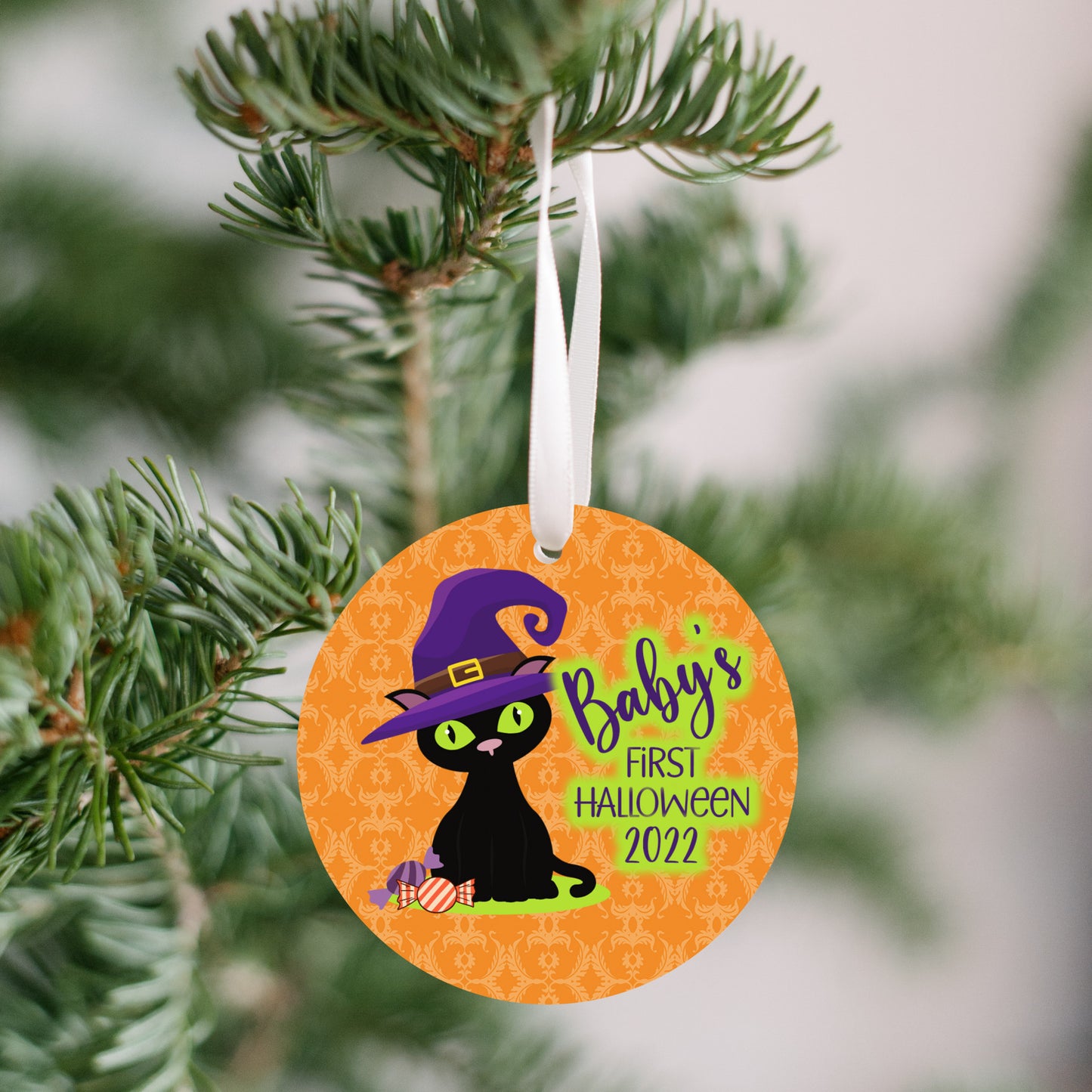 Baby's First Halloween 2022 Black Cat Ornament