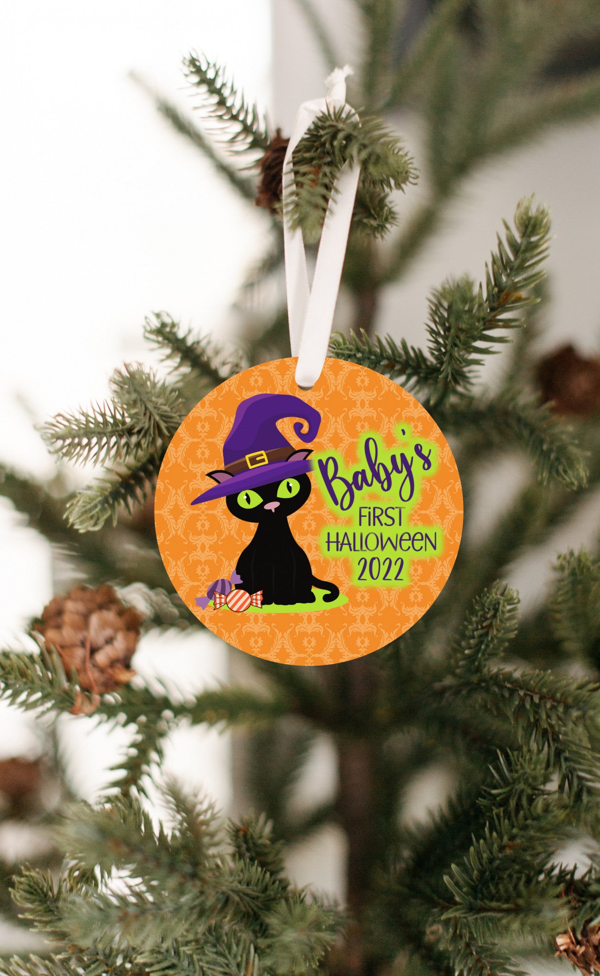 Baby's First Halloween 2022 Black Cat Ornament