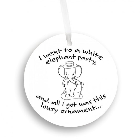 White Elephant Party Ornament