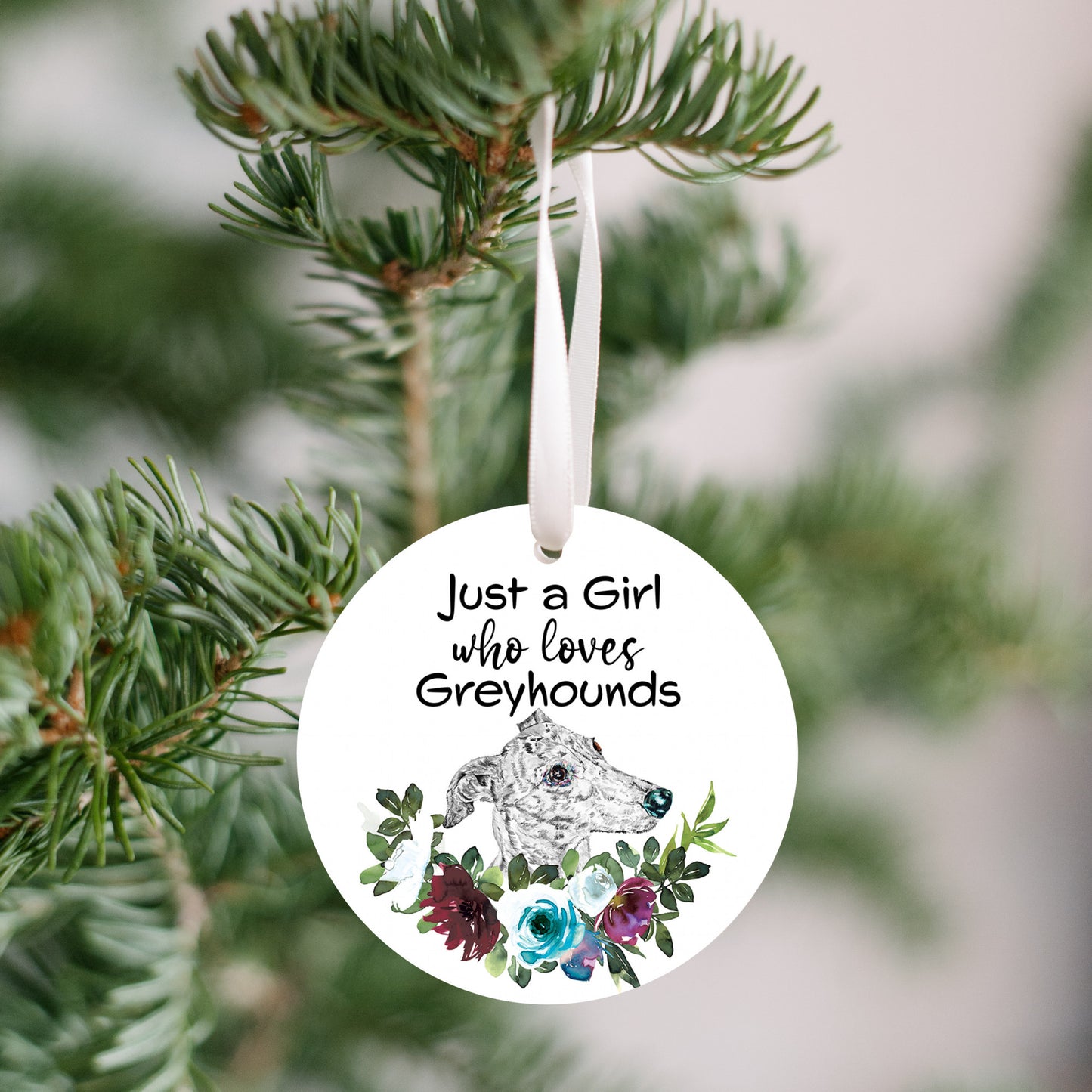 Just A Girl Who Loves Greyhounds Ornament