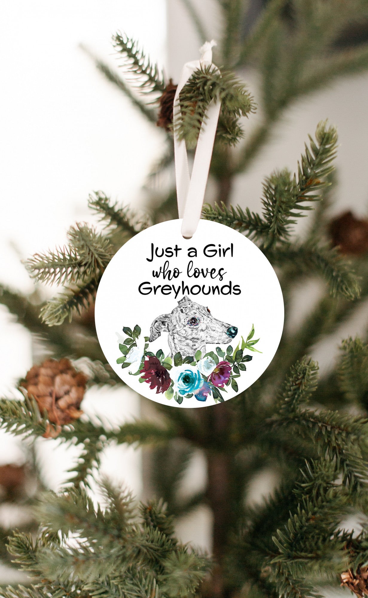 Just A Girl Who Loves Greyhounds Ornament