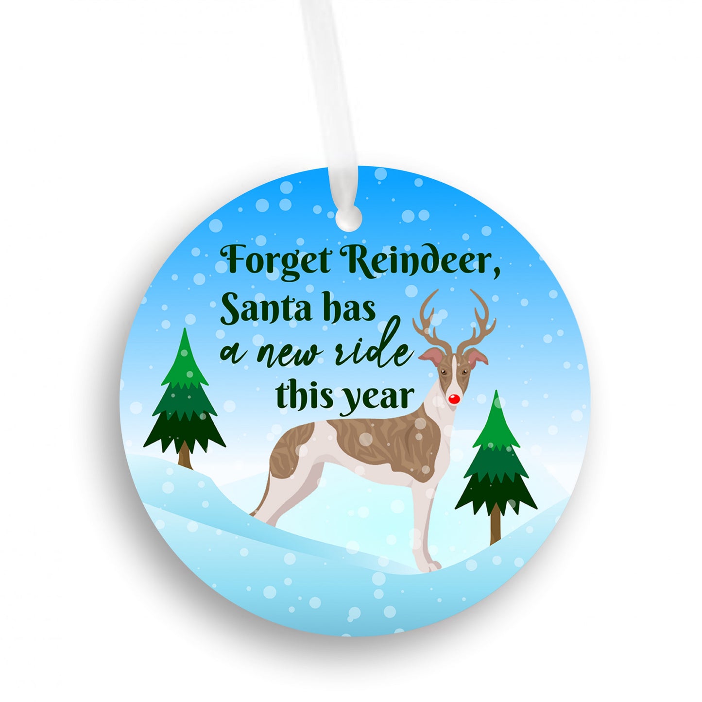 Forget Reindeer Greyhound Ornament