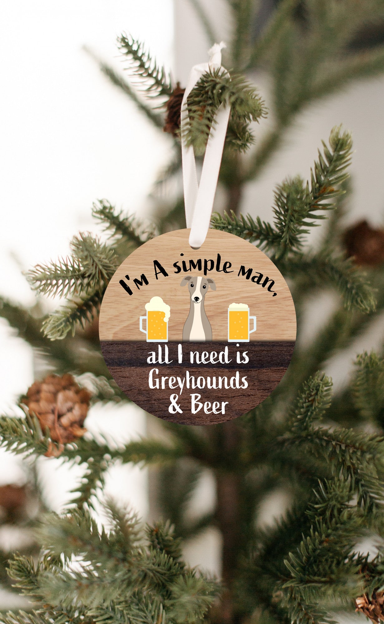 Simple Man Beer & Greyhounds Ornament