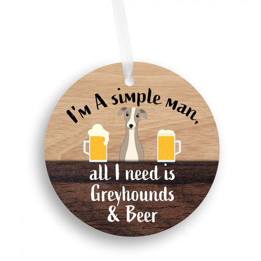 Simple Man Beer & Greyhounds Ornament
