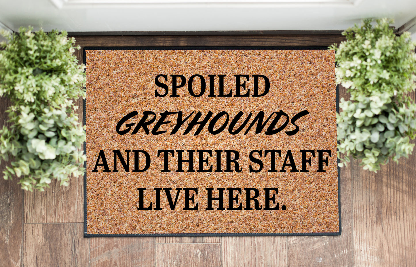 Spolied Greyhounds Door Mat