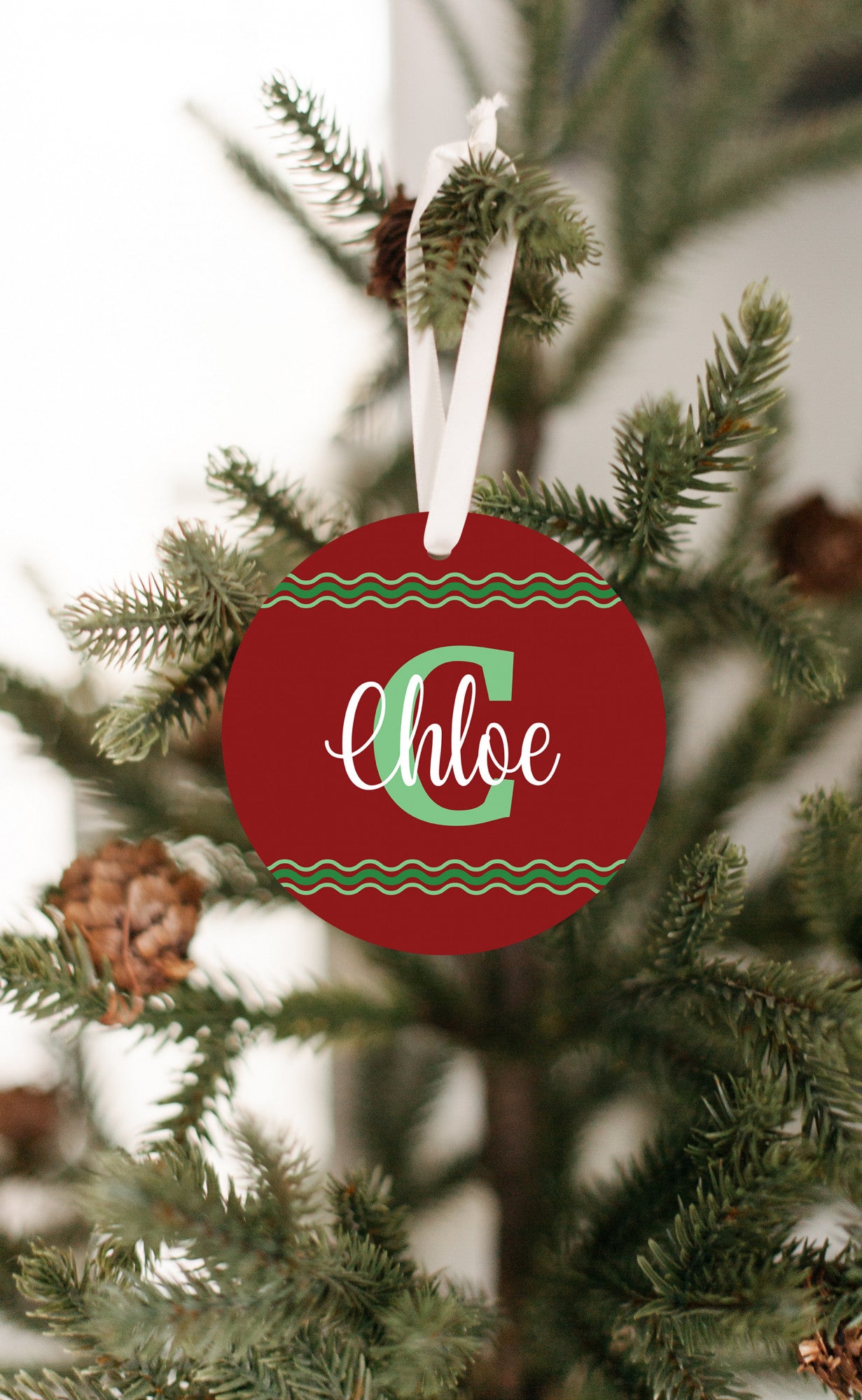 Red & Green Personalized Ornament