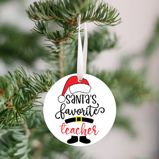 Santa's Favorite Teacher Ornament