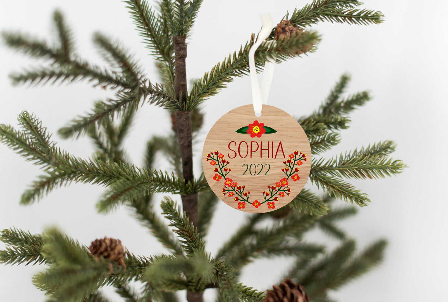 Personalized Floral Ornament