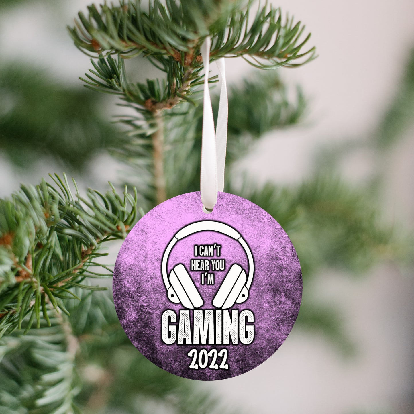 I Can't Hear You I'm Gaming Pink Ornament