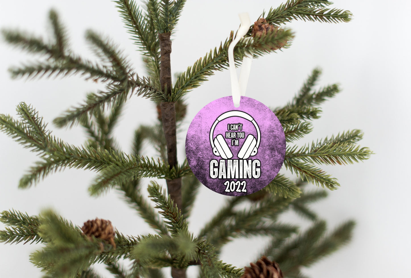 I Can't Hear You I'm Gaming Pink Ornament