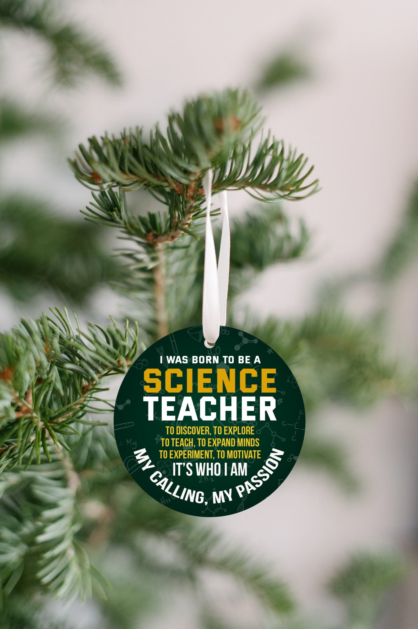 I Was Born To Be A Science Teacher Christmas Ornament
