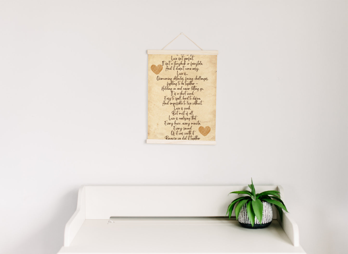 Love Isn't Perfect 12x16 Hanging Canvas